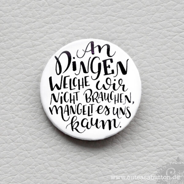 Button Handlettering "An Dingen..."