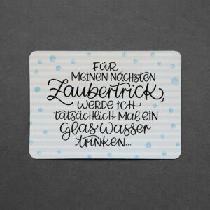 Postkarte mit abgerundeten Ecken "Zaubertrick / Glas Wasser"