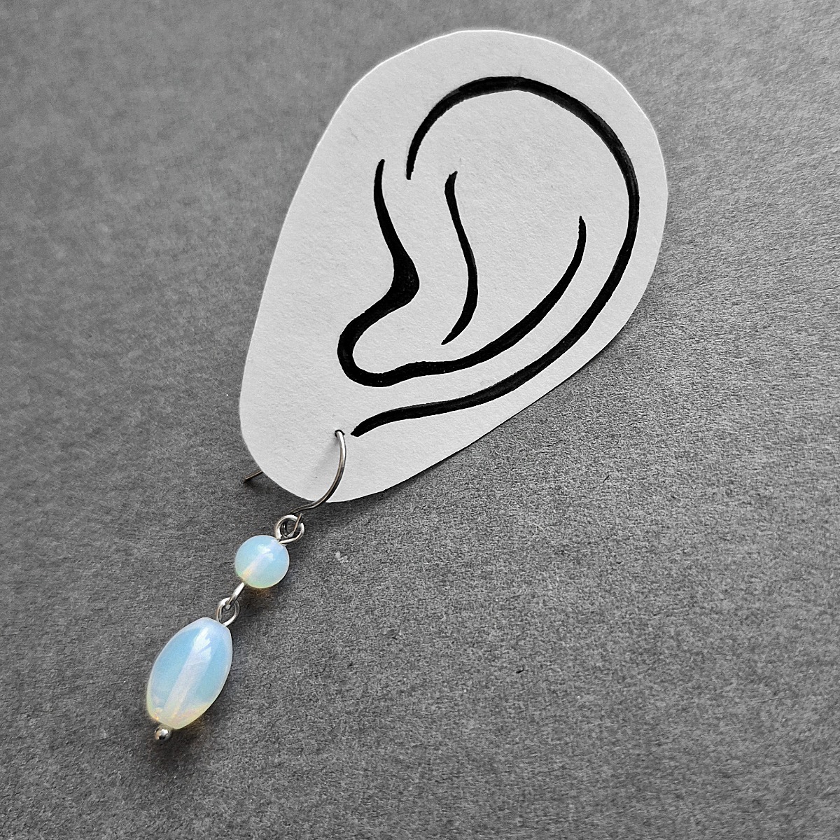 Ohrschmuck "Opalit / Opalglas" aus Glas & Edelstahl | CAABjewels – Bild 4