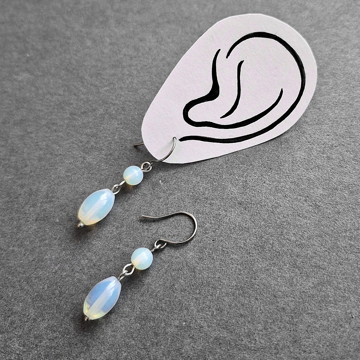 Ohrschmuck "Opalit / Opalglas" aus Glas & Edelstahl | CAABjewels – Bild 3