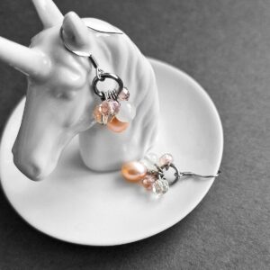 Ohrschmuck "Apricot Drops" aus Perlen, Glas & Edelstahl | CAABjewels