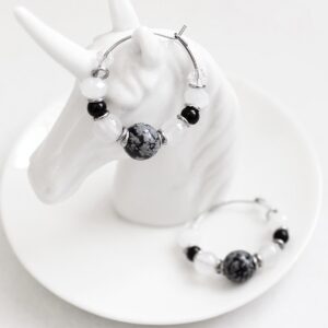 Ohrschmuck "Boho Hoop – Obsidian & Achat" aus Glas & Edelstahl | CAABjewels