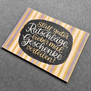 Holzpostkarte mit Magnet "Gute Ratschläge"
