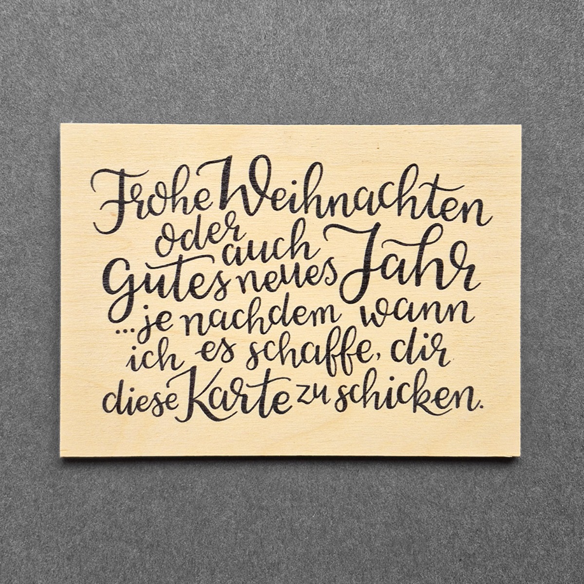 Holzpostkarte mit Magnet "Frohe Weihnachten oder..."