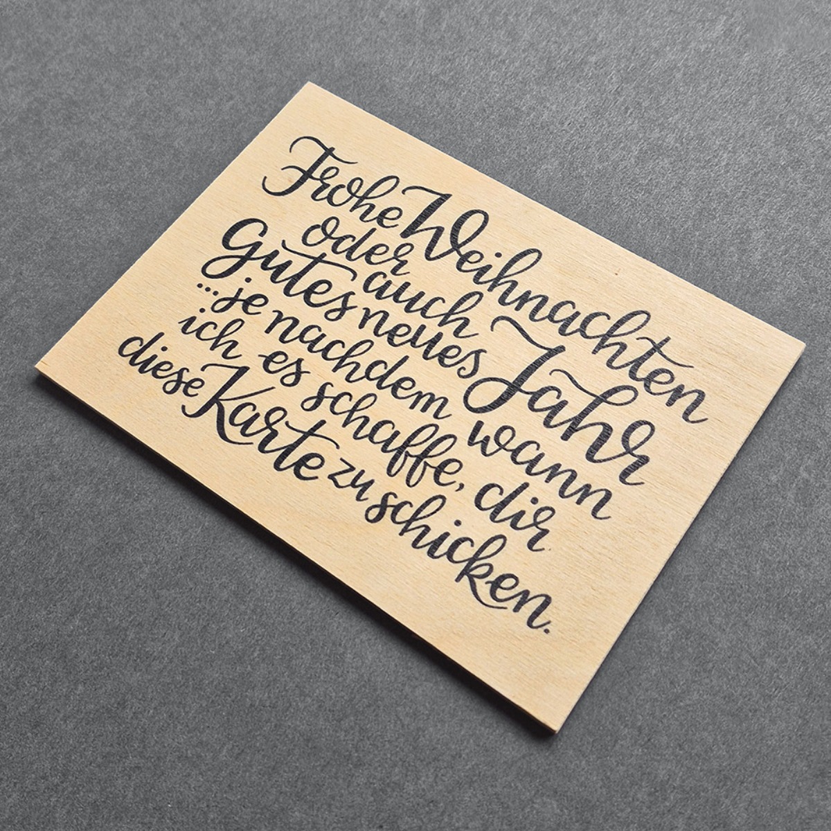 Holzpostkarte mit Magnet "Frohe Weihnachten oder..." – Bild 3