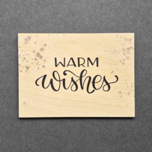 Holzpostkarte mit Magnet "Warm Wishes"