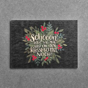 Holzpostkarte mit Magnet "Kassenzettel"