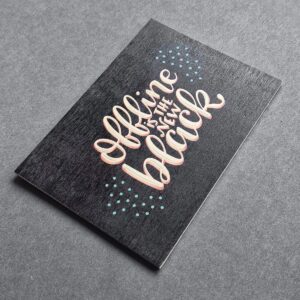 Holzpostkarte mit Magnet "Offline is the new Black"