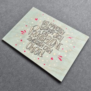 Holzpostkarte mit Magnet "Problemzone"