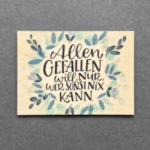 Holzpostkarte mit Magnet "Allen Gefallen"