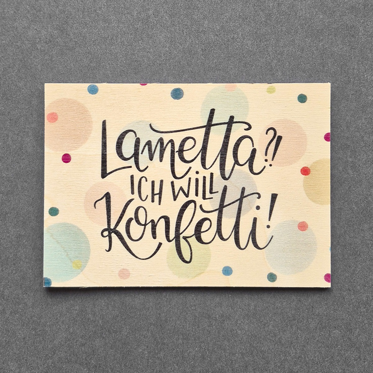 Holzpostkarte mit Magnet "Lametta Konfetti" – Bild 2