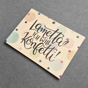 Holzpostkarte mit Magnet "Lametta Konfetti"