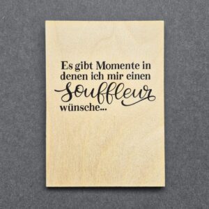 Holzpostkarte mit Magnet "Souffleur"