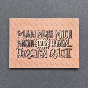 Holzpostkarte mit Magnet "Fürchten Reicht"