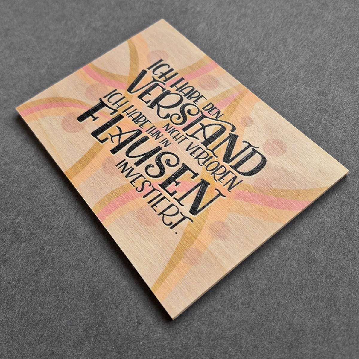 Holzpostkarte mit Magnet "Verstand vs Flausen" – Bild 4