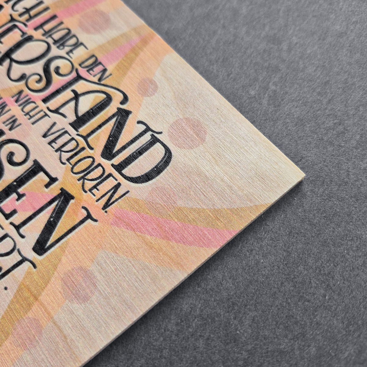 Holzpostkarte mit Magnet "Verstand vs Flausen" – Bild 2