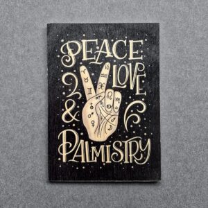 Holzpostkarte mit Magnet "Palmistry"